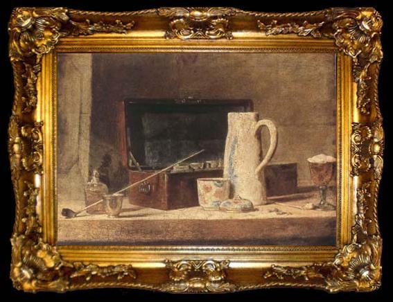 framed  Jean Baptiste Simeon Chardin Pipe and Jug (mk08), ta009-2